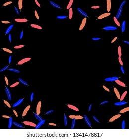 Colorful feathers. Prints of Colored feathers Design for Goods for Pets. Simple Pattern for Print, Logo or Poster. Vector Confetti Background.
