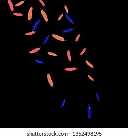 Colorful feathers. Prints of Colored feathers Design for Goods for Pets. Simple Pattern for Print, Logo or Poster. Vector Confetti Background.
