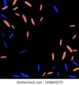 Colorful feathers. Prints of Colored feathers Design for Goods for Pets. Simple Pattern for Print, Logo or Poster. Vector Confetti Background.
