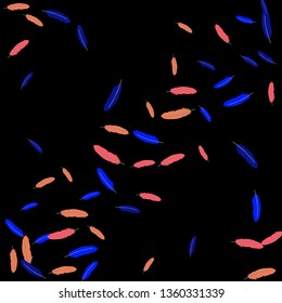 Colorful feathers. Prints of Colored feathers Design for Goods for Pets. Simple Pattern for Print, Logo or Poster. Vector Confetti Background.

