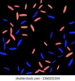 Colorful feathers. Prints of Colored feathers Design for Goods for Pets. Simple Pattern for Print, Logo or Poster. Vector Confetti Background.
