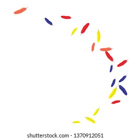 Colorful feathers. Prints of Colored feathers Design for Goods for Pets. Simple Pattern for Print, Logo or Poster. Vector Confetti Background.
