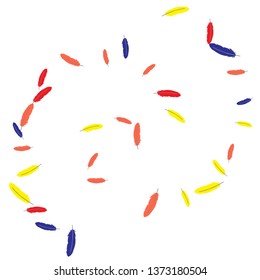 Colorful feathers. Prints of Colored feathers Design for Goods for Pets. Simple Pattern for Print, Logo or Poster. Vector Confetti Background.
