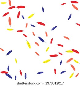 Colorful feathers. Prints of Colored feathers Design for Goods for Pets. Simple Pattern for Print, Logo or Poster. Vector Confetti Background.
