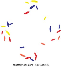 Colorful feathers. Prints of Colored feathers Design for Goods for Pets. Simple Pattern for Print, Logo or Poster. Vector Confetti Background.
