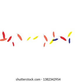 Colorful feathers. Prints of Colored feathers Design for Goods for Pets. Simple Pattern for Print, Logo or Poster. Vector Confetti Background.
