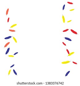 Colorful feathers. Prints of Colored feathers Design for Goods for Pets. Simple Pattern for Print, Logo or Poster. Vector Confetti Background.
