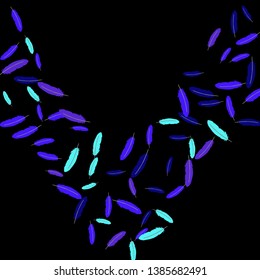 Colorful feathers. Prints of Colored feathers Design for Goods for Pets. Simple Pattern for Print, Logo or Poster. Vector Confetti Background.
