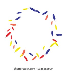 Colorful feathers. Prints of Colored feathers Design for Goods for Pets. Simple Pattern for Print, Logo or Poster. Vector Confetti Background.
