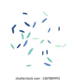 Colorful feathers. Prints of Colored feathers Design for Goods for Pets. Simple Pattern for Print, Logo or Poster. Vector Confetti Background.

