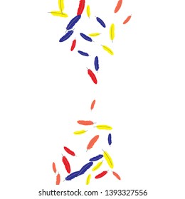 Colorful feathers. Prints of Colored feathers Design for Goods for Pets. Simple Pattern for Print, Logo or Poster. Vector Confetti Background.
