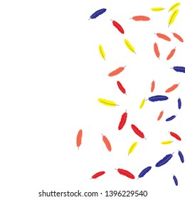 Colorful feathers. Prints of Colored feathers Design for Goods for Pets. Simple Pattern for Print, Logo or Poster. Vector Confetti Background.
