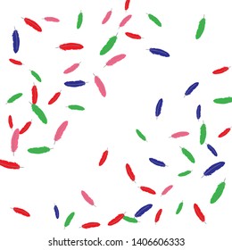 Colorful feathers. Prints of Colored feathers Design for Goods for Pets. Simple Pattern for Print, Logo or Poster. Vector Confetti Background.

