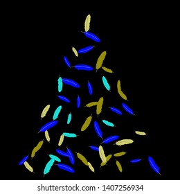 Colorful feathers. Prints of Colored feathers Design for Goods for Pets. Simple Pattern for Print, Logo or Poster. Vector Confetti Background.
