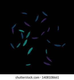 Colorful feathers. Prints of Colored feathers Design for Goods for Pets. Simple Pattern for Print, Logo or Poster. Vector Confetti Background.
