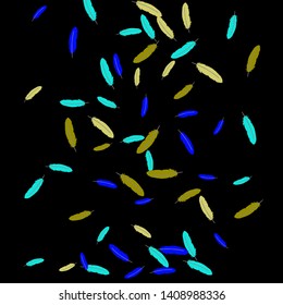Colorful feathers. Prints of Colored feathers Design for Goods for Pets. Simple Pattern for Print, Logo or Poster. Vector Confetti Background.
