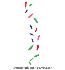 Colorful feathers. Prints of Colored feathers Design for Goods for Pets. Simple Pattern for Print, Logo or Poster. Vector Confetti Background.
