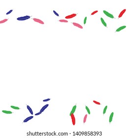 Colorful feathers. Prints of Colored feathers Design for Goods for Pets. Simple Pattern for Print, Logo or Poster. Vector Confetti Background.
