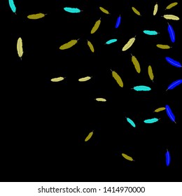 Colorful feathers. Prints of Colored feathers Design for Goods for Pets. Simple Pattern for Print, Logo or Poster. Vector Confetti Background.
