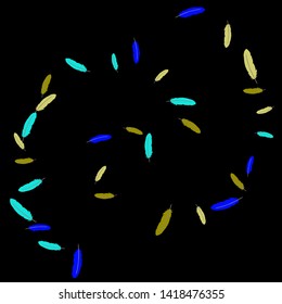 Colorful feathers. Prints of Colored feathers Design for Goods for Pets. Simple Pattern for Print, Logo or Poster. Vector Confetti Background.

