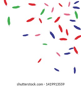 Colorful feathers. Prints of Colored feathers Design for Goods for Pets. Simple Pattern for Print, Logo or Poster. Vector Confetti Background.
