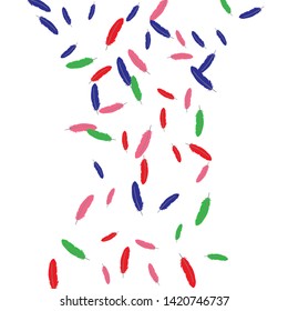 Colorful feathers. Prints of Colored feathers Design for Goods for Pets. Simple Pattern for Print, Logo or Poster. Vector Confetti Background.
