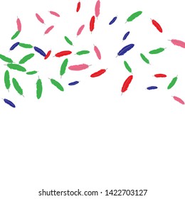Colorful feathers. Prints of Colored feathers Design for Goods for Pets. Simple Pattern for Print, Logo or Poster. Vector Confetti Background.
