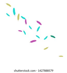 Colorful feathers. Prints of Colored feathers Design for Goods for Pets. Simple Pattern for Print, Logo or Poster. Vector Confetti Background.
