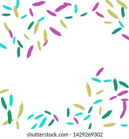 Colorful feathers. Prints of Colored feathers Design for Goods for Pets. Simple Pattern for Print, Logo or Poster. Vector Confetti Background.
