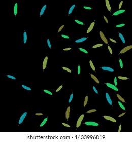 Colorful feathers. Prints of Colored feathers Design for Goods for Pets. Simple Pattern for Print, Logo or Poster. Vector Confetti Background.
