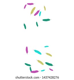 Colorful feathers. Prints of Colored feathers Design for Goods for Pets. Simple Pattern for Print, Logo or Poster. Vector Confetti Background.
