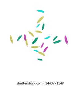 Colorful feathers. Prints of Colored feathers Design for Goods for Pets. Simple Pattern for Print, Logo or Poster. Vector Confetti Background.
