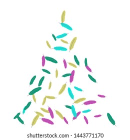 Colorful feathers. Prints of Colored feathers Design for Goods for Pets. Simple Pattern for Print, Logo or Poster. Vector Confetti Background.
