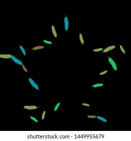 Colorful feathers. Prints of Colored feathers Design for Goods for Pets. Simple Pattern for Print, Logo or Poster. Vector Confetti Background.
