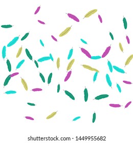 Colorful feathers. Prints of Colored feathers Design for Goods for Pets. Simple Pattern for Print, Logo or Poster. Vector Confetti Background.
