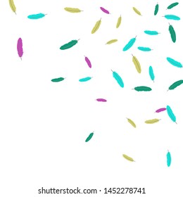 Colorful feathers. Prints of Colored feathers Design for Goods for Pets. Simple Pattern for Print, Logo or Poster. Vector Confetti Background.
