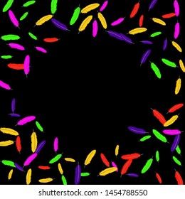 Colorful feathers. Prints of Colored feathers Design for Goods for Pets. Simple Pattern for Print, Logo or Poster. Vector Confetti Background.
