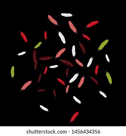 Colorful feathers. Prints of Colored feathers Design for Goods for Pets. Simple Pattern for Print, Logo or Poster. Vector Confetti Background.

