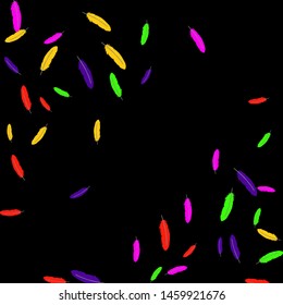 Colorful feathers. Prints of Colored feathers Design for Goods for Pets. Simple Pattern for Print, Logo or Poster. Vector Confetti Background.
