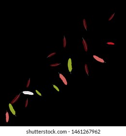 Colorful feathers. Prints of Colored feathers Design for Goods for Pets. Simple Pattern for Print, Logo or Poster. Vector Confetti Background.

