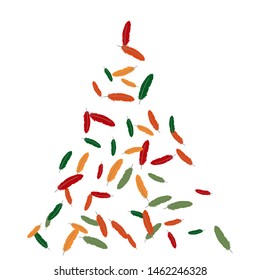 Colorful feathers. Prints of Colored feathers Design for Goods for Pets. Simple Pattern for Print, Logo or Poster. Vector Confetti Background.
