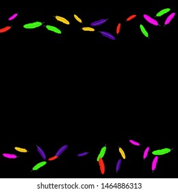 Colorful feathers. Prints of Colored feathers Design for Goods for Pets. Simple Pattern for Print, Logo or Poster. Vector Confetti Background.
