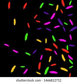 Colorful feathers. Prints of Colored feathers Design for Goods for Pets. Simple Pattern for Print, Logo or Poster. Vector Confetti Background.
