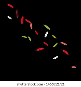 Colorful feathers. Prints of Colored feathers Design for Goods for Pets. Simple Pattern for Print, Logo or Poster. Vector Confetti Background.
