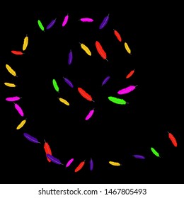 Colorful feathers. Prints of Colored feathers Design for Goods for Pets. Simple Pattern for Print, Logo or Poster. Vector Confetti Background.
