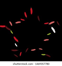 Colorful feathers. Prints of Colored feathers Design for Goods for Pets. Simple Pattern for Print, Logo or Poster. Vector Confetti Background.
