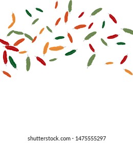 Colorful feathers. Prints of Colored feathers Design for Goods for Pets. Simple Pattern for Print, Logo or Poster. Vector Confetti Background.

