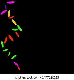 Colorful feathers. Prints of Colored feathers Design for Goods for Pets. Simple Pattern for Print, Logo or Poster. Vector Confetti Background.
