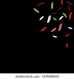 Colorful feathers. Prints of Colored feathers Design for Goods for Pets. Simple Pattern for Print, Logo or Poster. Vector Confetti Background.
