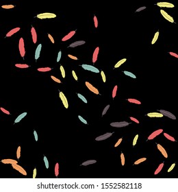 Colorful feathers. Prints of Colored feathers Design for Goods for Pets. Simple Pattern for Print, Logo or Poster. Vector Confetti Background.
